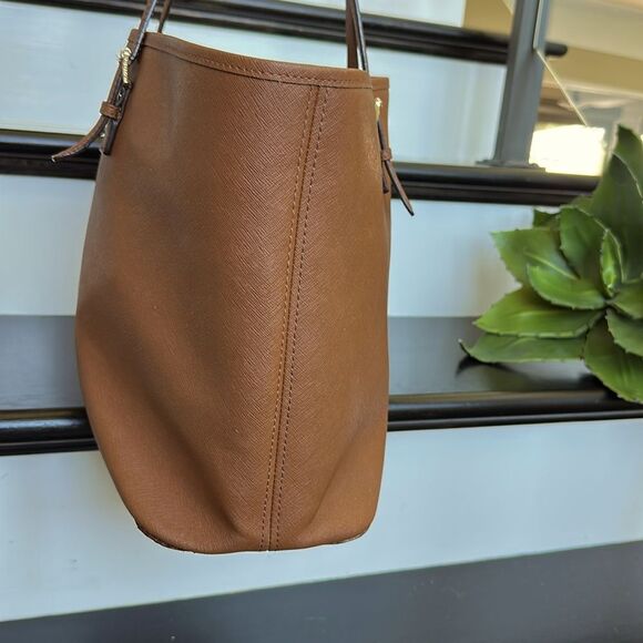 Michael Kors Genuine Leather Jet Set Tote Shoulder Bag Brown - Picture 4 of 15